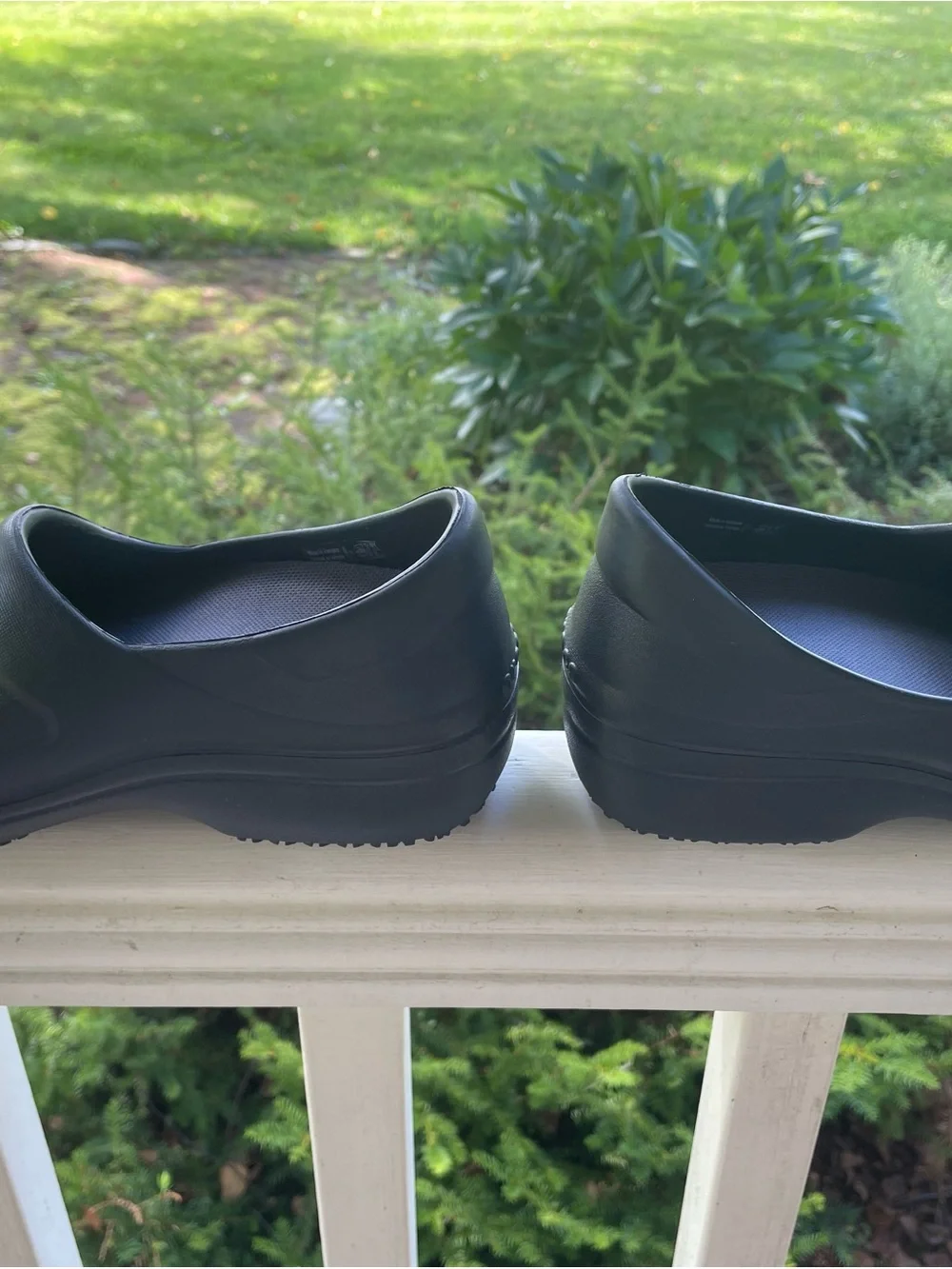 NEVER WORN** SIZE 8 WOMANS  Black Slip-On Shoes - Comfort Clogs BY CROCS